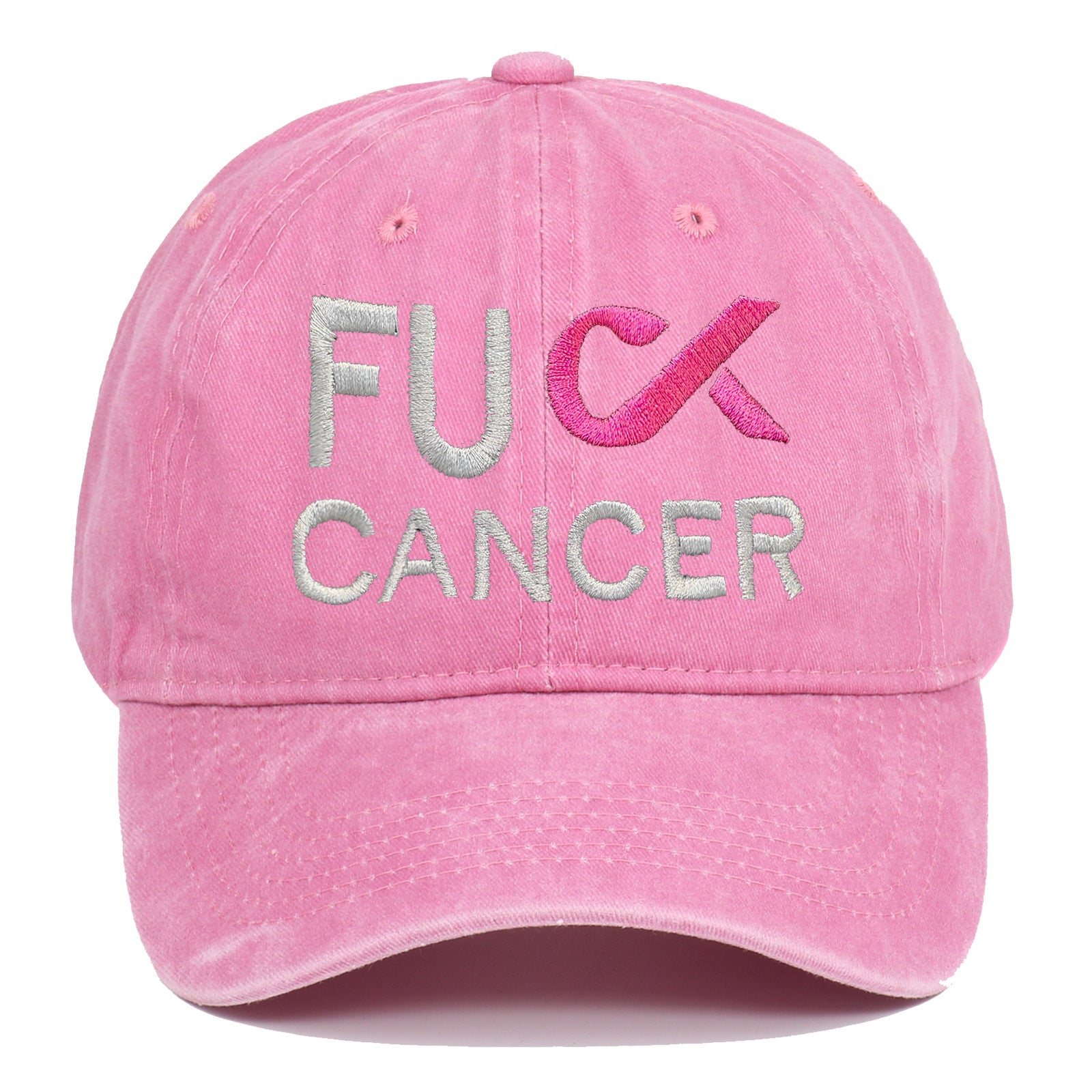 Wholesale Washed Embroidered Breast Cancer Baseball Caps